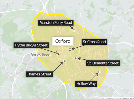 Photo of Oxford Congestion Charge Map